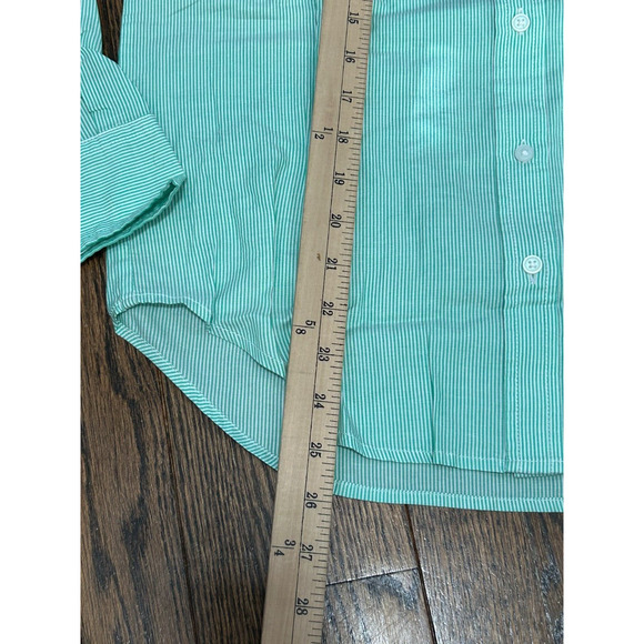 NWT Everlane The Silky Cotton Mint Green White Stripe Button Down Shirt Size 2 - Picture 11 of 11